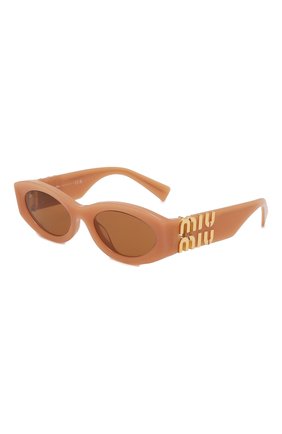 Женские солнцезащитные очки MIU MIU бежевого цвета, арт. 11WS-14H2Z1 | Фото 1 (Тип очков: С/з; Материал: Пластик; Очки форма: Овальные; Оптика Гендер: оптика-женское)