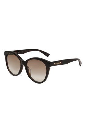 Женские солнцезащитные очки GUCCI темно-коричневого цвета по цене 34100 руб., арт. GG1171SK 003 | Фото 1