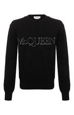 Мужской хлопковый свитер ALEXANDER MCQUEEN черного цвета, арт. 651184/Q1XAY1011 | Фото 1 (Рукава: Длинные; Длина (для топов): Стандартные; Принт: С принтом; Материал внешний: Хлопок; Мужское Кросс-КТ: Свитер-одежда; Стили: Кэжуэл)