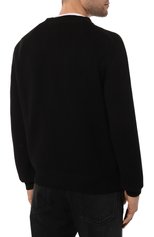 Мужской хлопковый свитер ALEXANDER MCQUEEN черного цвета, арт. 651184/Q1XAY1011 | Фото 4 (Рукава: Длинные; Длина (для топов): Стандартные; Принт: С принтом; Материал внешний: Хлопок; Мужское Кросс-КТ: Свитер-одежда; Стили: Кэжуэл)