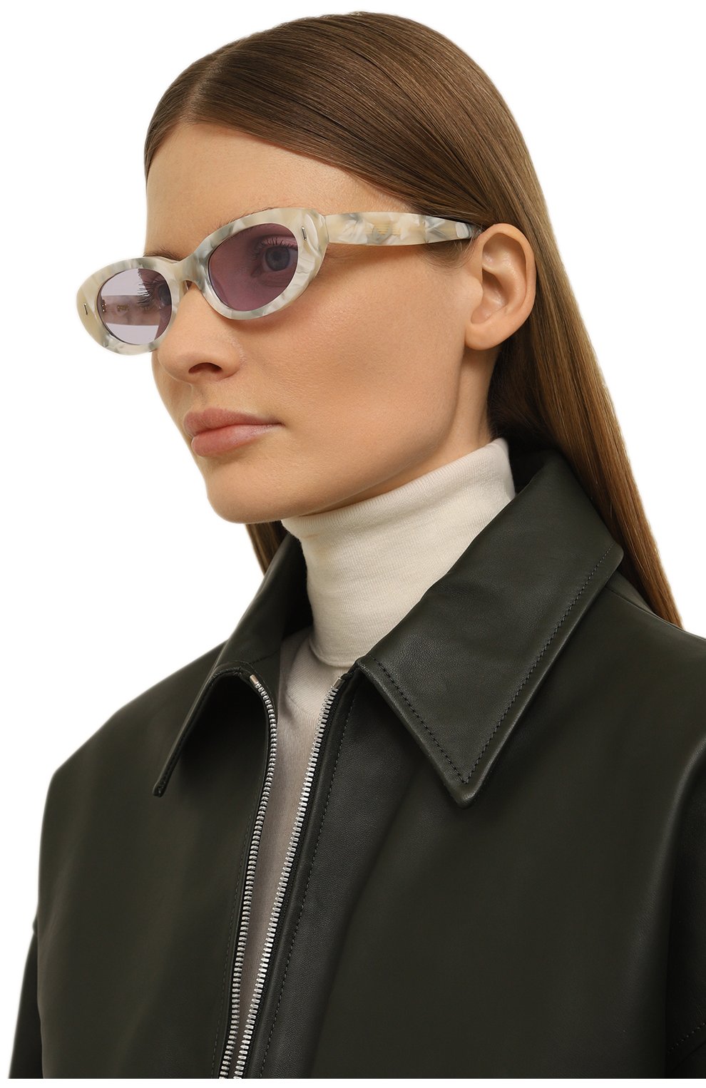 Женские солнцезащитные очки GAST разноцветного цвета, арт. ESSI WHITE PEARL | Фото 2 (Материал: Пластик; Тип очков: С/з; Оптика Гендер: оптика-женское; Очки форма: Овальные)