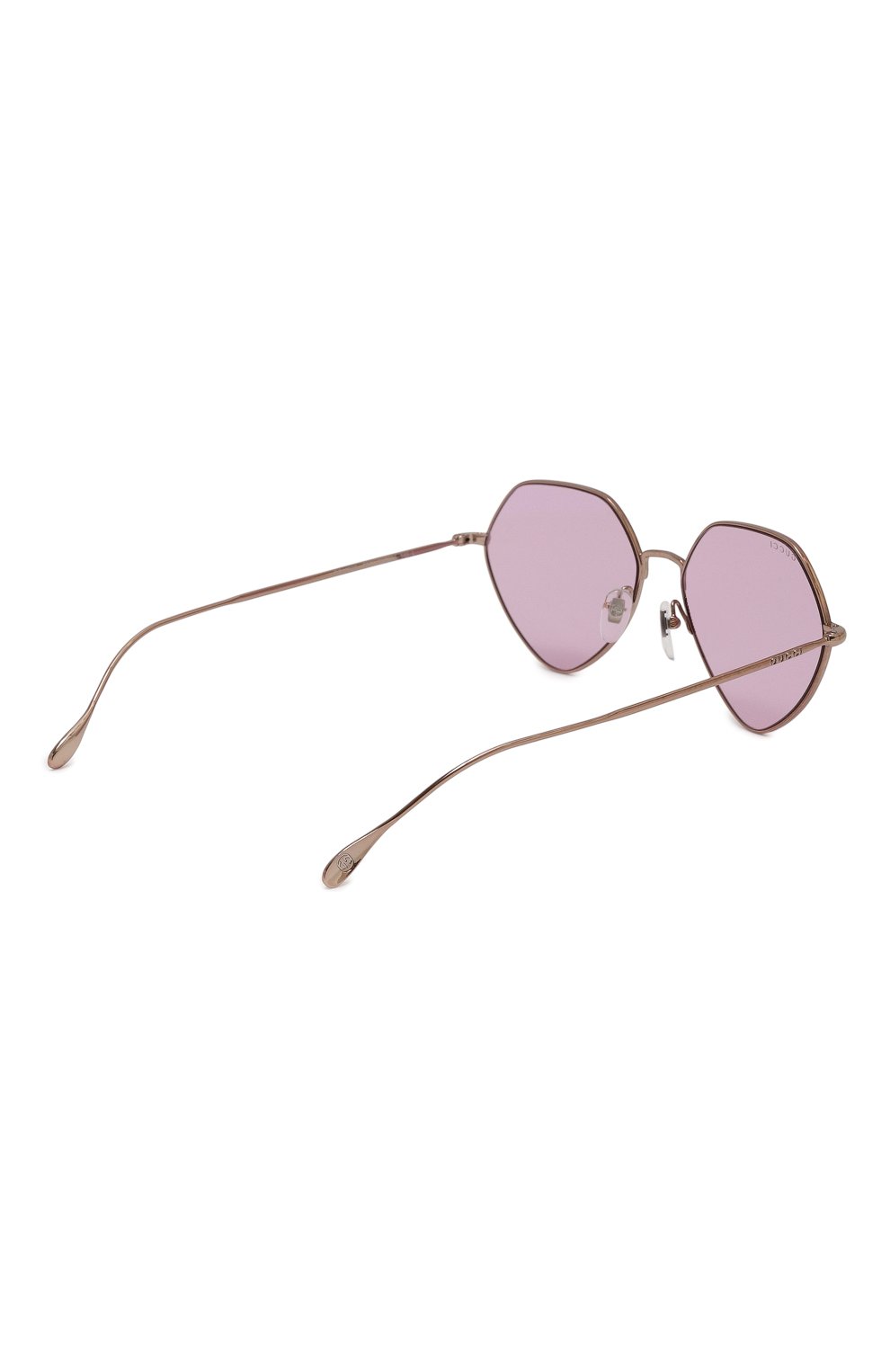 Женские солнцезащитные очки GUCCI фиолетового цвета, арт. GG1182S 004 | Фото 4 (Тип очков: С/з; Материал: Металл; Оптика Гендер: оптика-женское; Очки форма: Круглые)