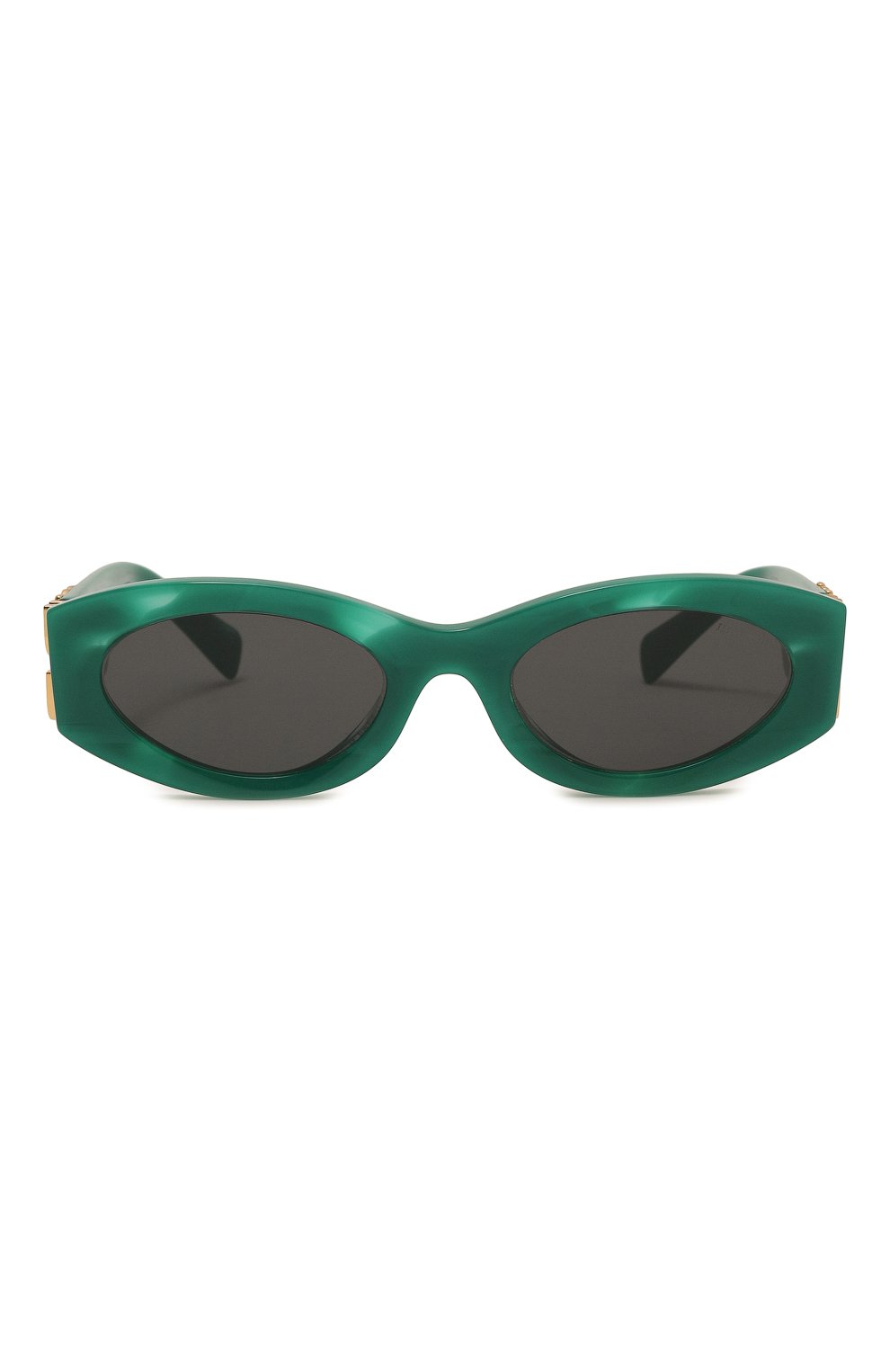 Женские солнцезащитные очки MIU MIU зеленого цвета, арт. 11WS-15H5S0 | Фото 3 (Материал: Пластик; Тип очков: С/з; Оптика Гендер: оптика-женское; Очки форма: Овальные)
