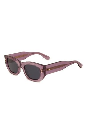 Женские солнцезащитные очки GUCCI фиолетового цвета, арт. GG1215S 003 | Фото 1 (Тип очков: С/з; Материал: Пластик; Оптика Гендер: оптика-женское; Очки форма: Прямоугольные, Овальные)