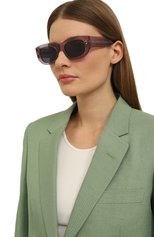 Женские солнцезащитные очки GUCCI фиолетового цвета, арт. GG1215S 003 | Фото 2 (Матер иал: Пластик; Тип очков: С/з; Оптика Гендер: оптика-женское; Очки форма: Овальные, Прямоугольные)