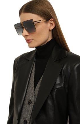 Женские солнцезащитные очки BALMAIN серого цвета, арт. BPS-109D | Фото 2 (Тип очков: С/з; Материал: Металл; Оптика Гендер: оптика-женское; Очки форма: Квадратные)