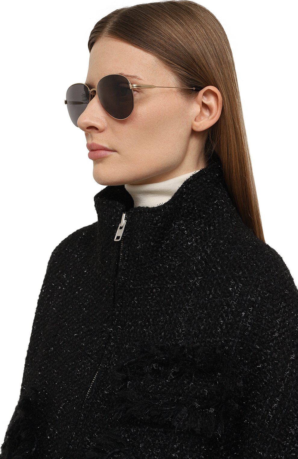 Женские солнцезащитные очки TOM FORD черного цвета, арт. TF993 28A | Фото 2 (Кросс-КТ: С/з-унисекс; Тип очков: С/з; Материал: Металл; Очки форма: Авиаторы; Оптика Гендер: оптика-унисекс)