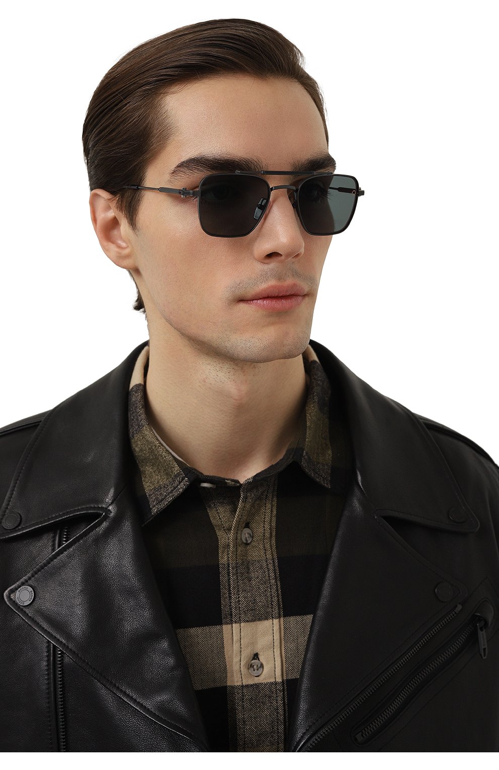 Мужские солнцезащитные очки AKONI серого цвета, арт. AKS-200C | Фото 2 (Кросс-КТ: С/з-мужское; Тип очков: С/з; Материал: Металл; Очки форма: Авиаторы; Оптика Гендер: опти�ка-мужское)