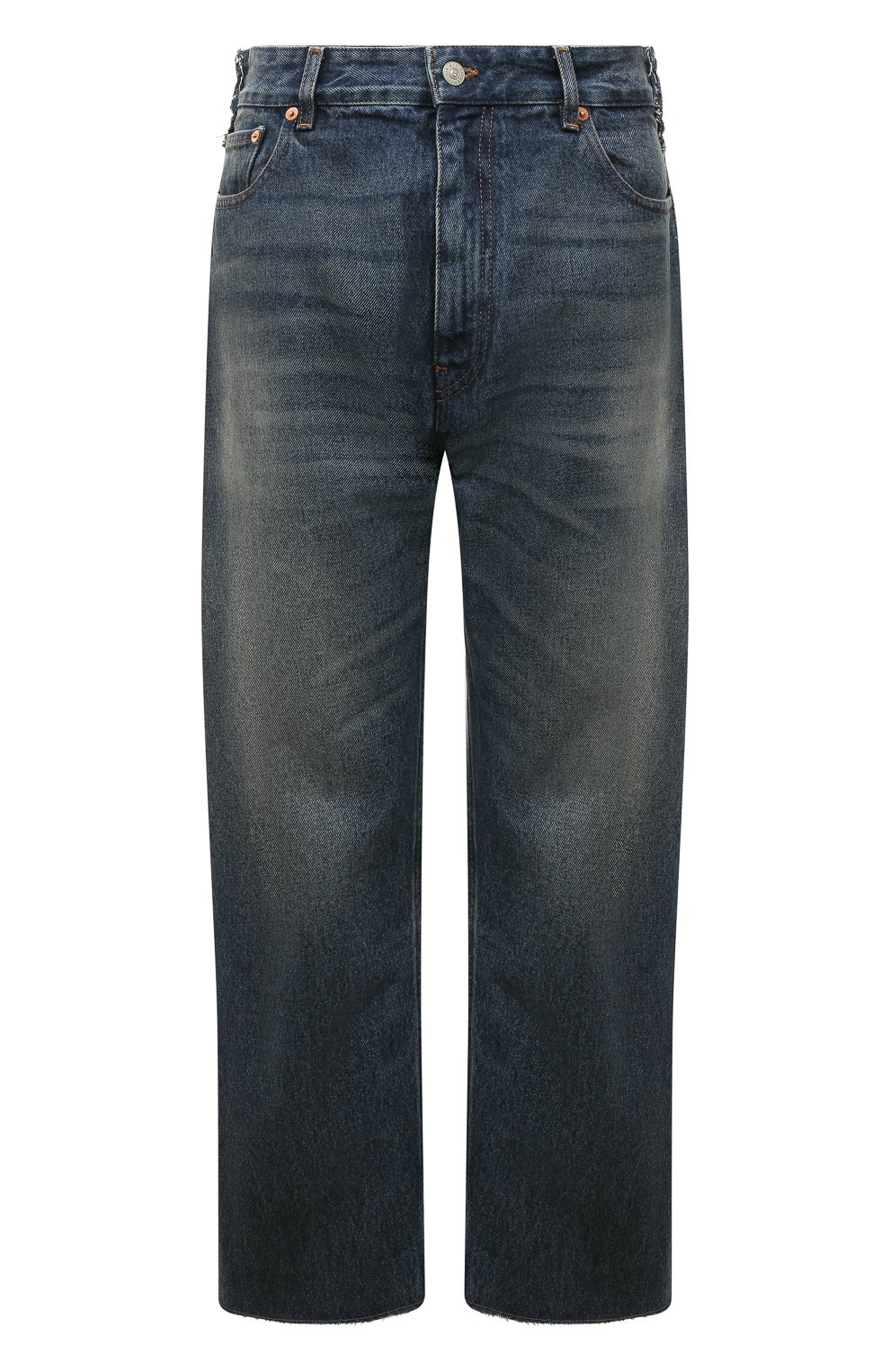Женские джинсы MM6 синего цвета, арт. S52LA0193/S30589 | Фото 1 (Силуэт Ж (брюки и джинсы): Широкие; Кросс-КТ: Деним; Длина (брюки, джинсы): Стандартные; Стили: Гранж; Материал внешний: Хлопок, Деним)