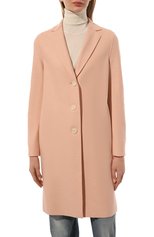 Женское шерстяное пальто HARRIS WHARF LONDON розового цвета, арт. A1331MLX | Фото 3 (Материал внешний: Шерсть; Рукава: Длинные; Длина (верхняя одежда): До колена; Стили: Классический; 1-2-бортные: Однобортные)