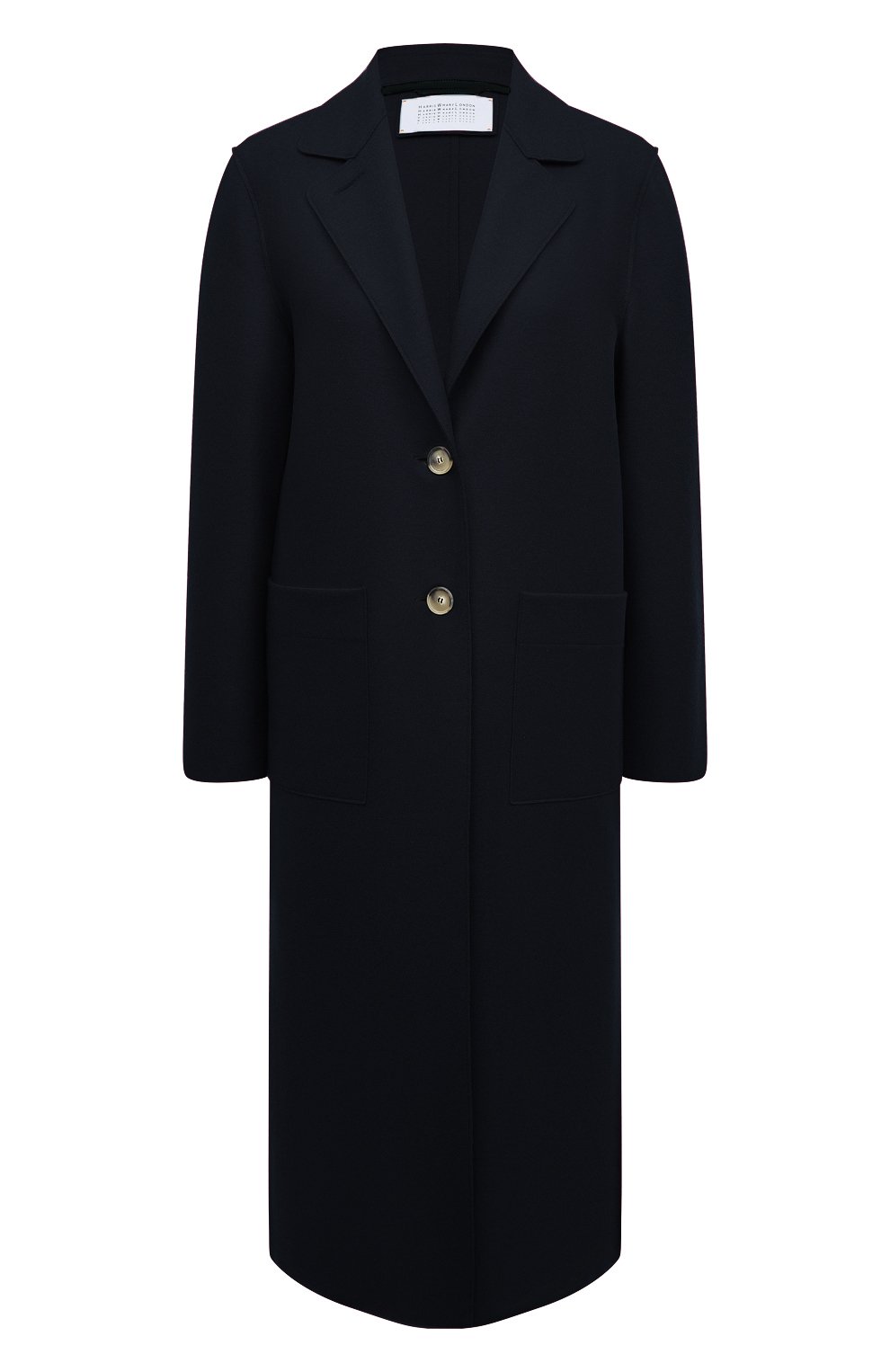 Женское шерстяное пальто HARRIS WHARF LONDON синего цвета, арт. A1353MLX-B | Фото 1 (Материал внешний: Шерсть; Рукава: Длинные; Стили: Классический; Длина (верхняя одежда): Длинные; 1-2-бортные: Однобортные)