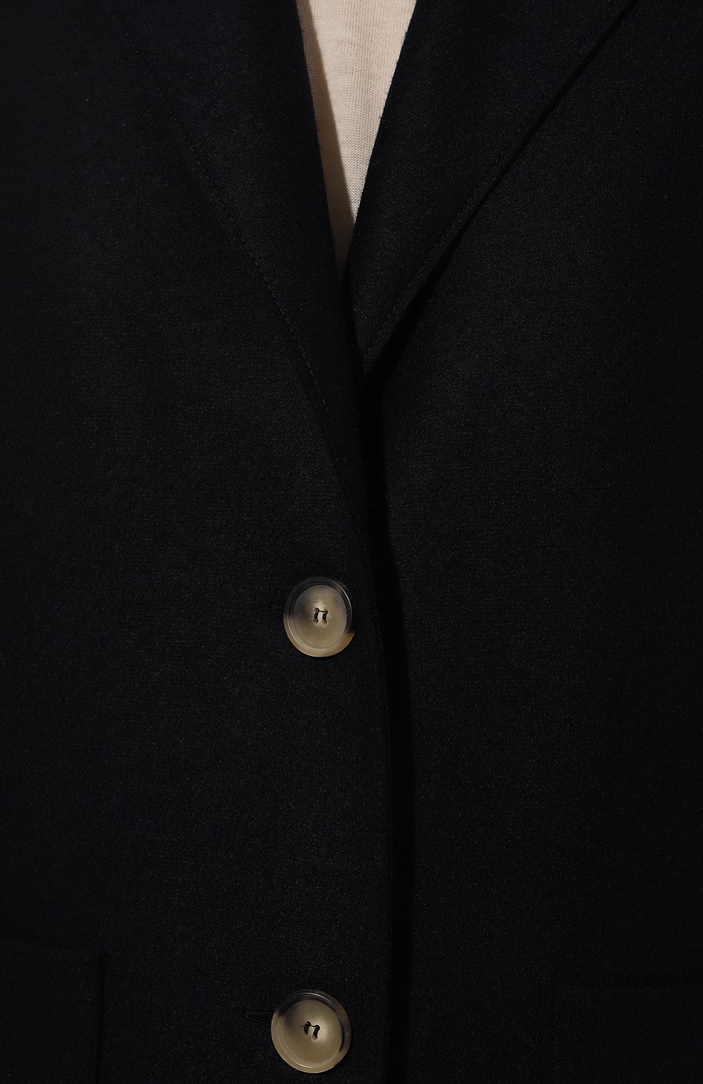 Женское шерстяное пальто HARRIS WHARF LONDON синего цвета, арт. A1353MLX-B | Фото 5 (Материал внешний: Шерсть; Рукава: Длинные; Стили: Классический; Длина (верхняя одежда): Длинные; 1-2-бортные: Однобортные)