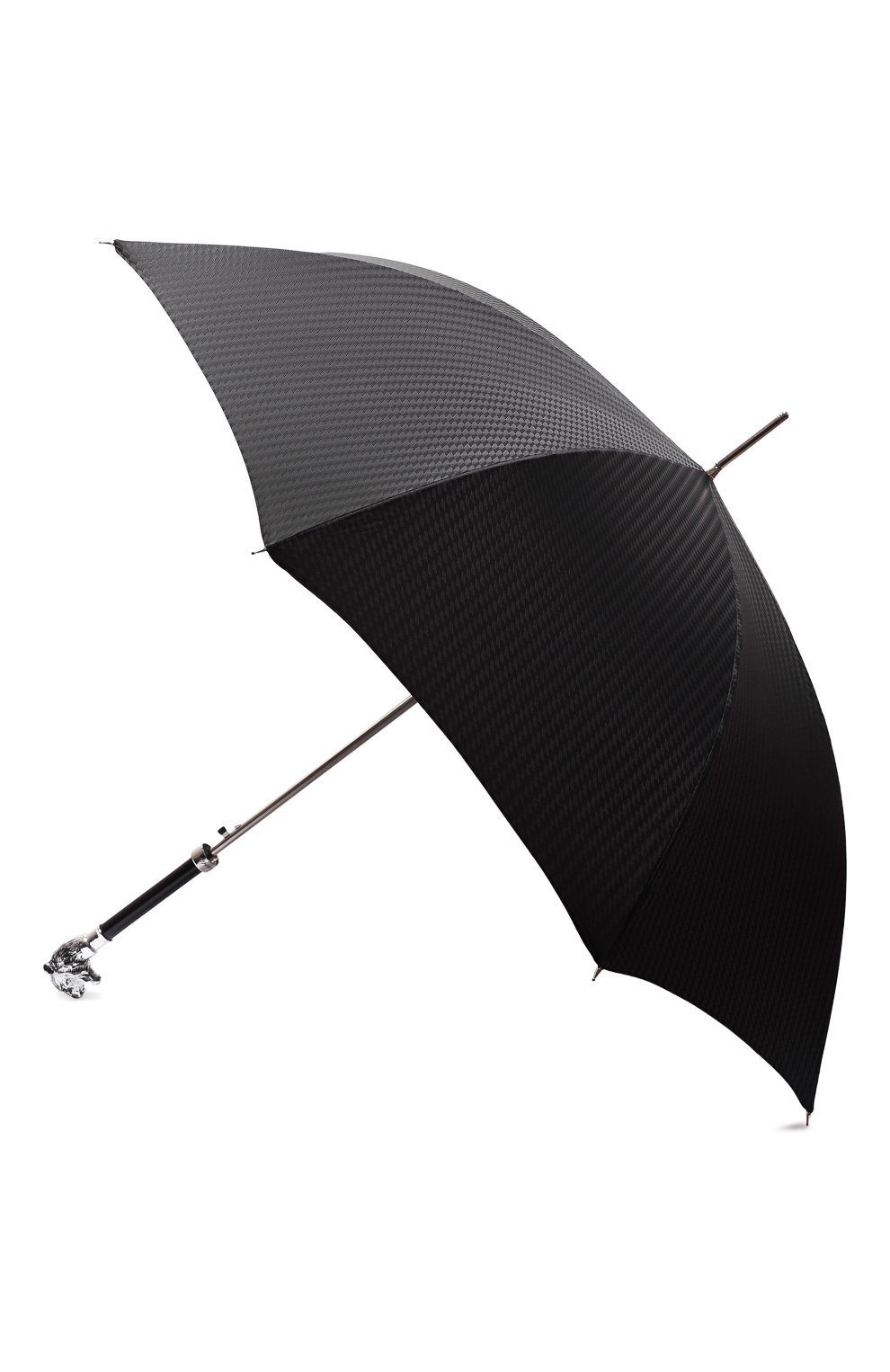 Мужской зонт-трость PASOTTI OMBRELLI темно-серого цвета, арт. 0MITU0 478/RAS0 6277/1 | Фото 2 (Материал: Текстиль, Синтетический материал, Металл)