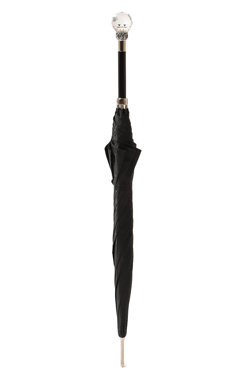 Мужской зонт-трость PASOTTI OMBRELLI черного цвета, арт. 0MITU0 478/RAS0 6434/19 | Фото 4 (Материал: Текстиль, Синтетический материал, Металл)