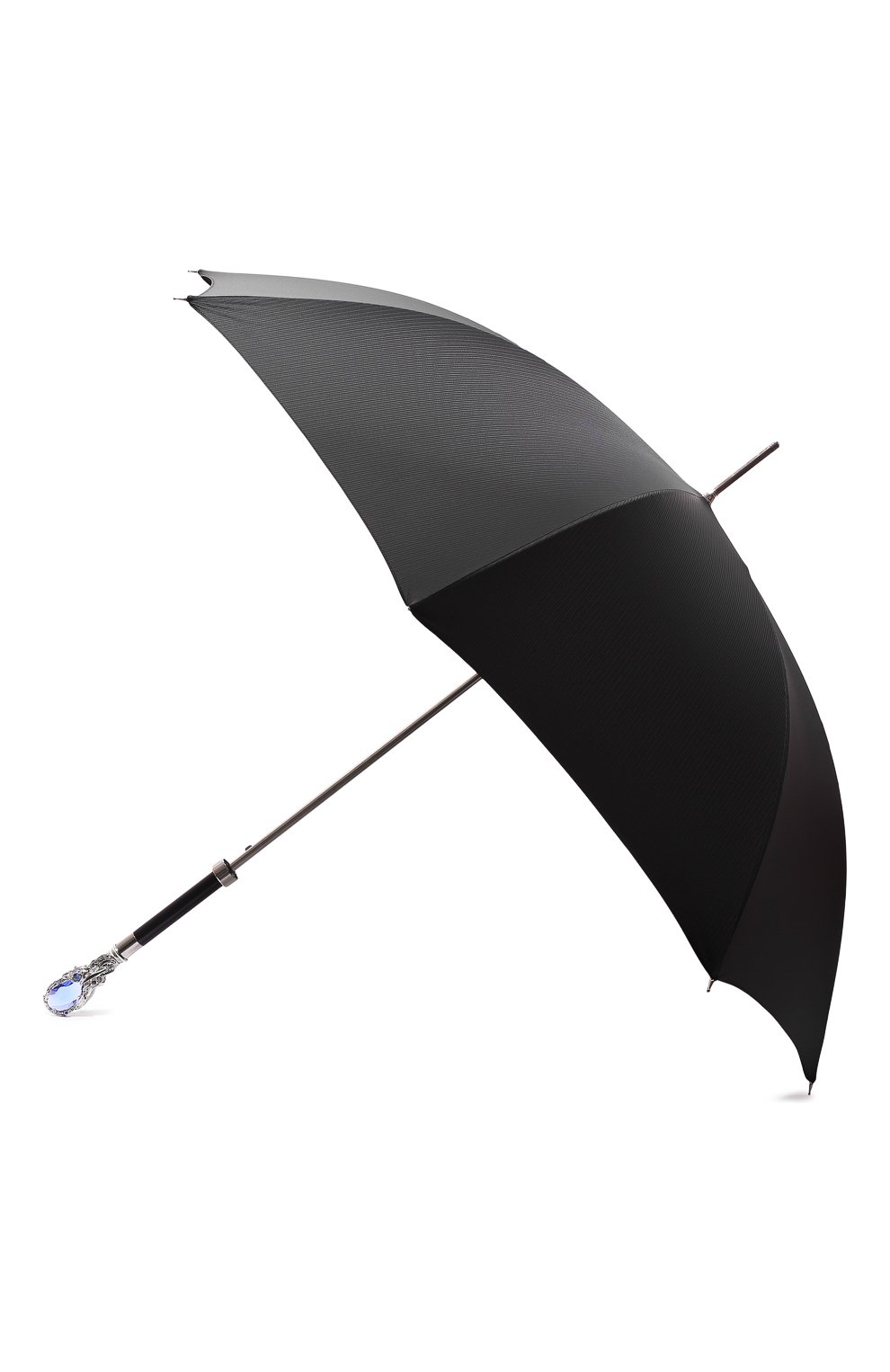 Мужской зонт-трость PASOTTI OMBRELLI черного цвета, арт. 0MITU0 478/RAS0 6768/1 | Фото 2 (Материал: Текстиль, Синтетический материал, Металл)