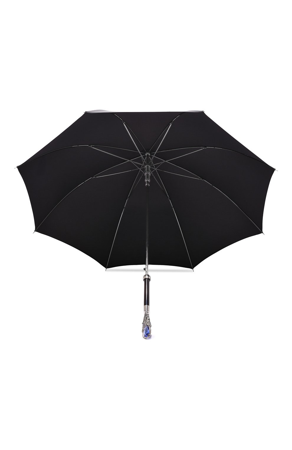 Мужской зонт-трость PASOTTI OMBRELLI черного цвета, арт. 0MITU0 478/RAS0 6768/1 | Фото 3 (Материал: Текстиль, Синтетический материал, Металл)