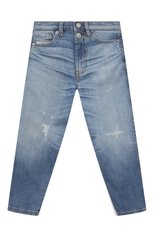 Детские джинсы DIESEL голубого цвета, арт. 00J4HK/KXBHN | Фото 1 (Материал внешний: Хлопок; Детали: Потертости)