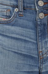 Детские джинсы DIESEL голубого цвета, арт. 00J4HK/KXBHN | Фото 3 (Материал внешний: Хлопок; Детали: Потертости)