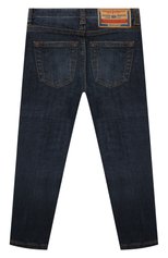 Детские джинсы DIESEL темно-синего цвета, арт. J00812/KXBGY | Фото 2 (Материал внешний: Хлопок; Детали: Потертости)