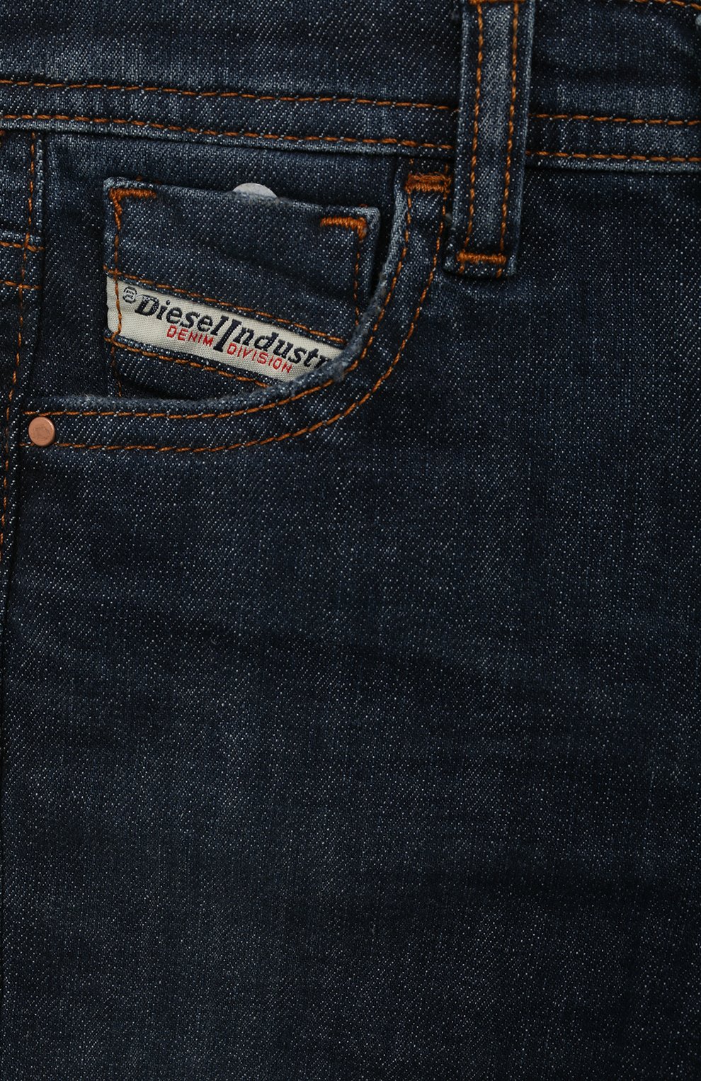 Детские джинсы DIESEL темно-синего цвета, арт. J00812/KXBGY | Фото 3 (Материал внешний: Хлопок; Детали: Потертости)