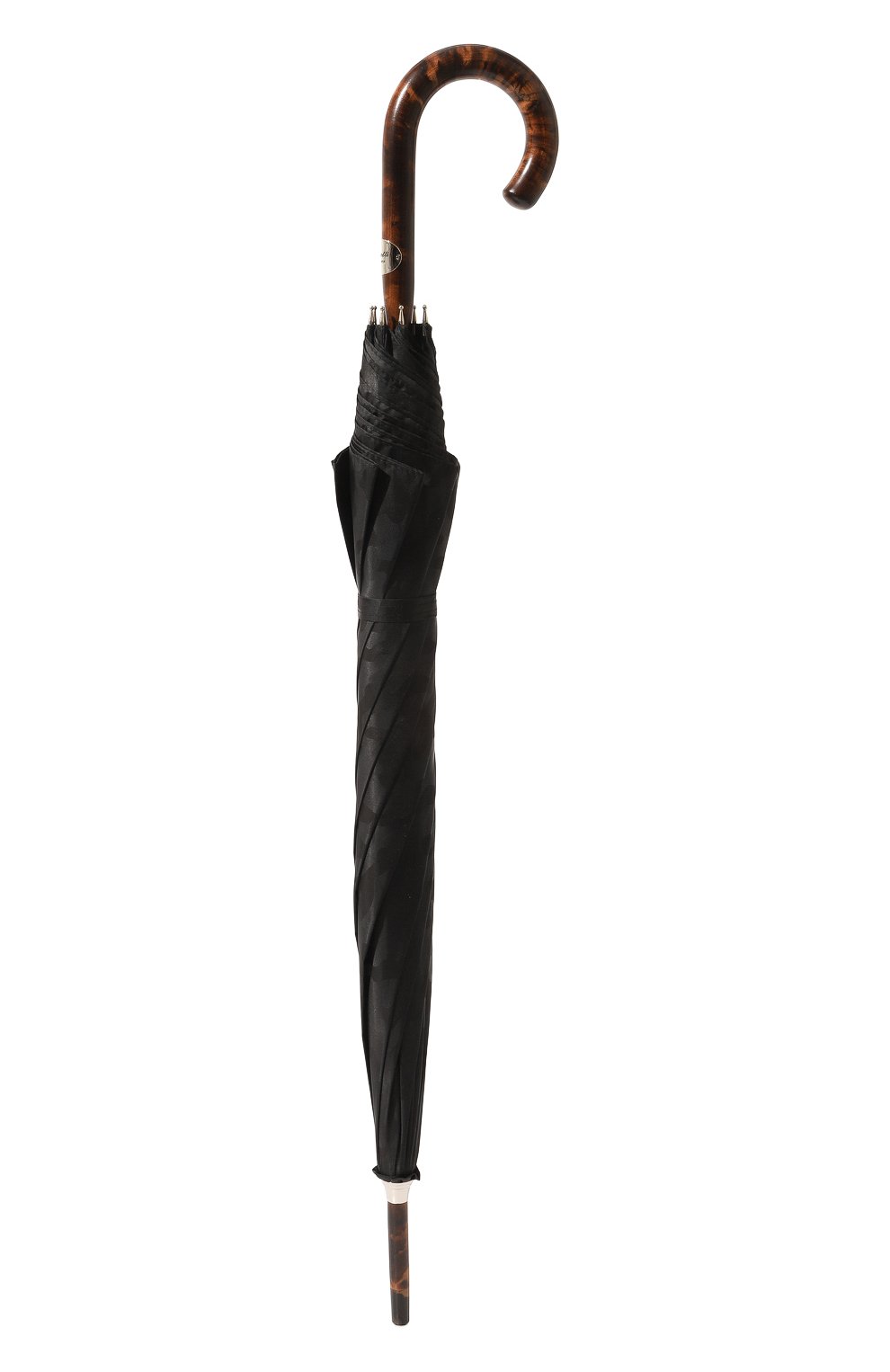 Мужской зонт-трость PASOTTI OMBRELLI черного цвета, арт. 0MITU0 142/MILITARE 11780/142 | Фото 4 (Материал: Текстиль, Синтетический материал, Металл)