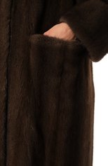 Женская шуба из меха норки GIULIA GURMAN темно-коричневого цвета, арт. CJ22342125DB5 | Фото 5 (Женское Кросс-КТ: Мех; Рукава: Длинные; Материал внешний: Натуральный мех; Длина (верхняя одежда): Длинные; Стили: Кэжуэл)