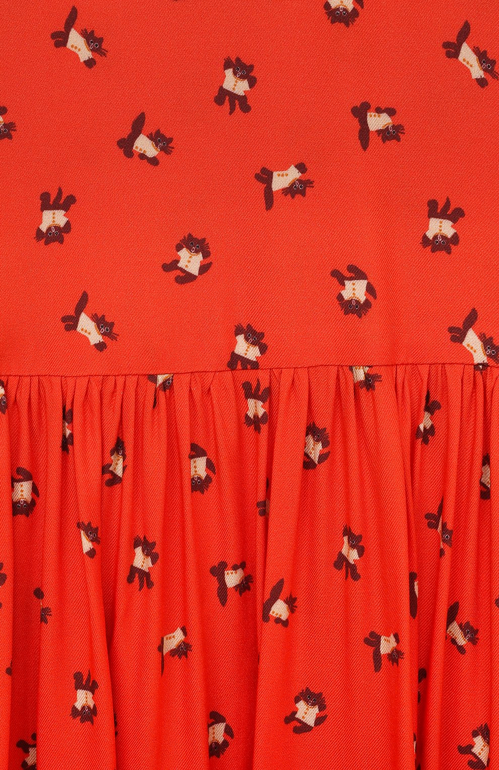 Детское платье из вискозы ULYANA SERGEENKO красного цвета, арт. ABM001KD21P (1451б21) | Фото 3 (Рукава: Длинные; Материал внешний: Вискоза)
