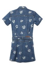Детское джинсовое платье ERMANNO SCERVINO синего цвета, арт. SFAB100C/DF019-BS001/10A-16A | Фото 2 (Рукава: Короткие; Материал внешний: Хлопок)