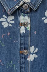 Детское джинсовое платье ERMANNO SCERVINO синего цвета, арт. SFAB100C/DF019-BS001/10A-16A | Фото 3 (Рукава: Короткие; Материал внешний: Хлопок)
