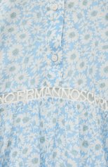 Детское хлопковое платье ERMANNO SCERVINO голубого цвета, арт. SFAB102C/CF535-BS002/10A-16A | Фото 3 (Рукава: Длинные; Материал внешний: Хлопок; Материал подклада: Хлопок)