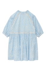 Детское хлопковое платье ERMANNO SCERVINO голубого цвета, арт. SFAB102C/CF535-BS002/3A-8A | Фото 2 (Рукава: Длинные; Материал внешний: Хлопок; Материал подклада: Хлопок)