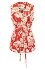 Женский шелковый жилет GUCCI красного цвета, арт. 652265 ZAGUI | Фото 1 (Материал внешний: Шелк; Женское Кросс-КТ: Жилет-одежда; Длина (верхняя одежда): Короткие; Стили: Кэжуэл)