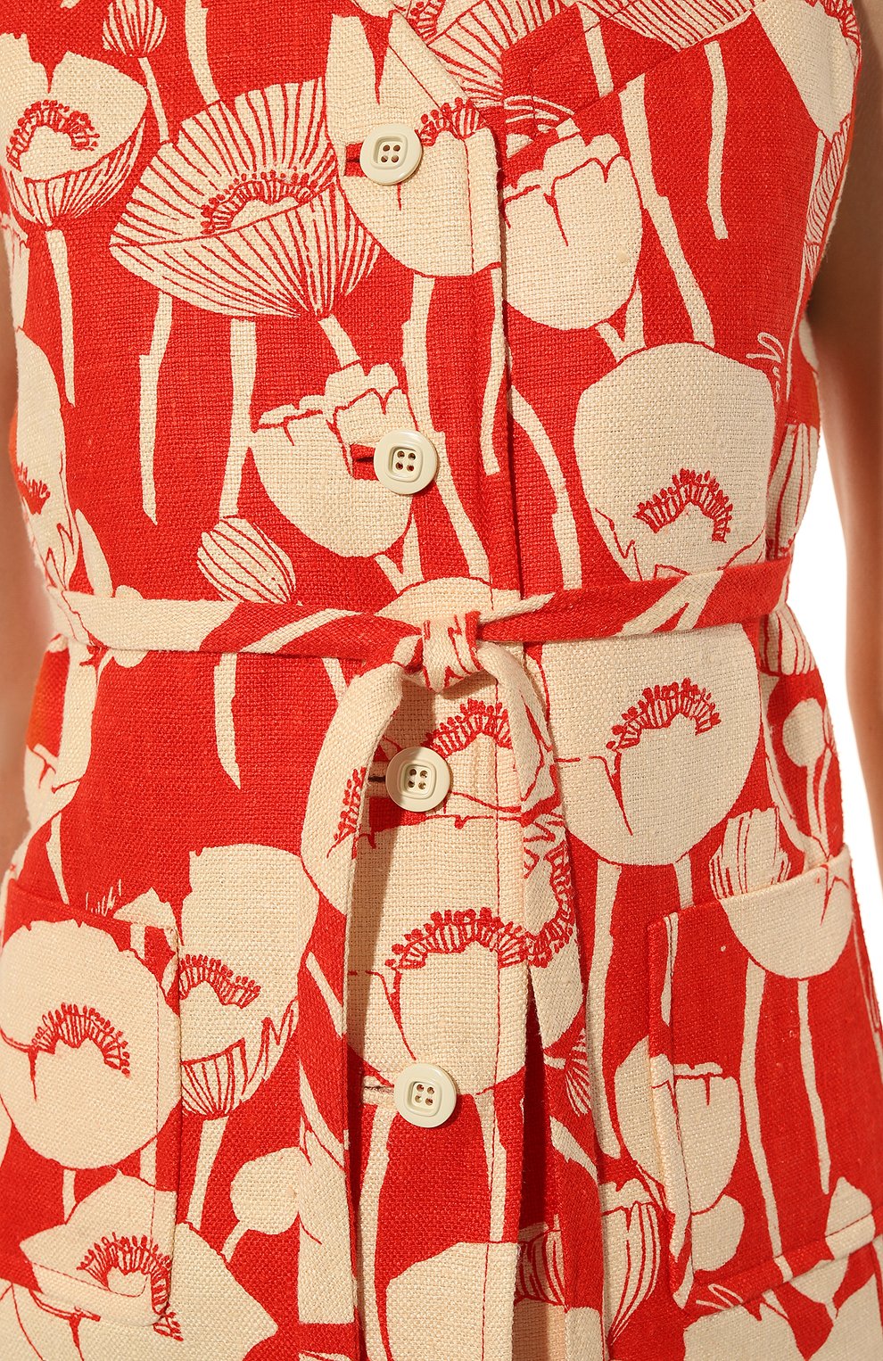 Женский шелковый жилет GUCCI красного цвета, арт. 652265 ZAGUI | Фото 5 (Материал внешний: Шелк; Женское Кросс-КТ: Жилет-одежда; Длина (верхняя одежда): Короткие; Стили: Кэжуэл)