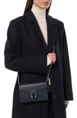 Женская сумка dionysus mini GUCCI темно-синего цвета, арт. 401231 CAOGN | Фото 2 (Сумки-технические: Сумки через плечо; Материал: Натуральная кожа; Размер: mini; Ремень/цепочка: На ремешке)
