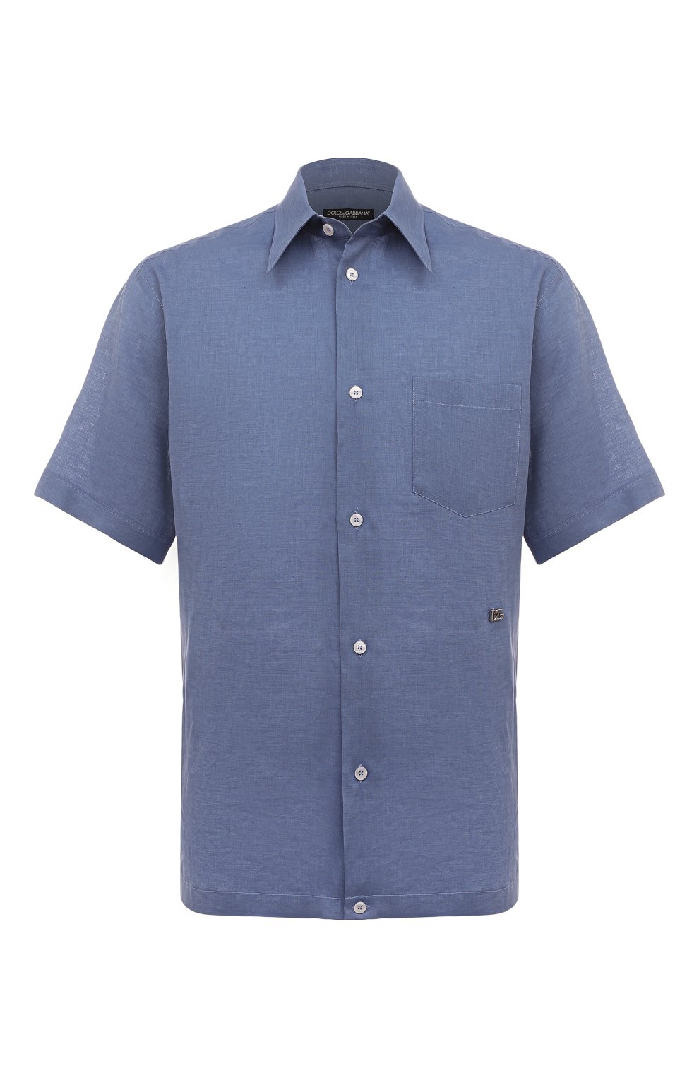 Льняная рубашка Dolce & Gabbana Синий G5KE1T/FU4IK 6006333