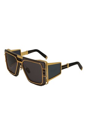 Женские солнцезащитные очки BALMAIN черного цвета, арт. BPS-102K | Фото 1 (Тип очков: С/з; Кросс-КТ: С/з-унисекс; Оптика Гендер: оптика-унисекс; Очки форма: Маска)