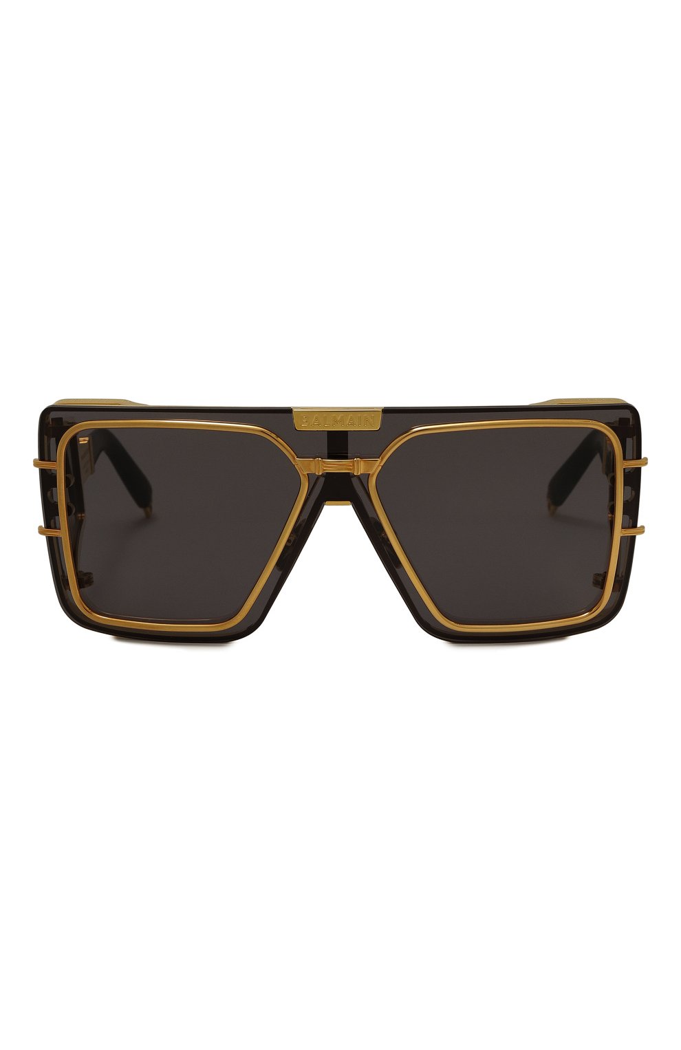 Женские солнцезащитные очки BALMAIN черного цвета, арт. BPS-102K | Фото 4 (Кросс-КТ: С/з-унисекс; Тип очков: С/з; Очки форма: Маска; Оптика Гендер: оптика-унисекс)