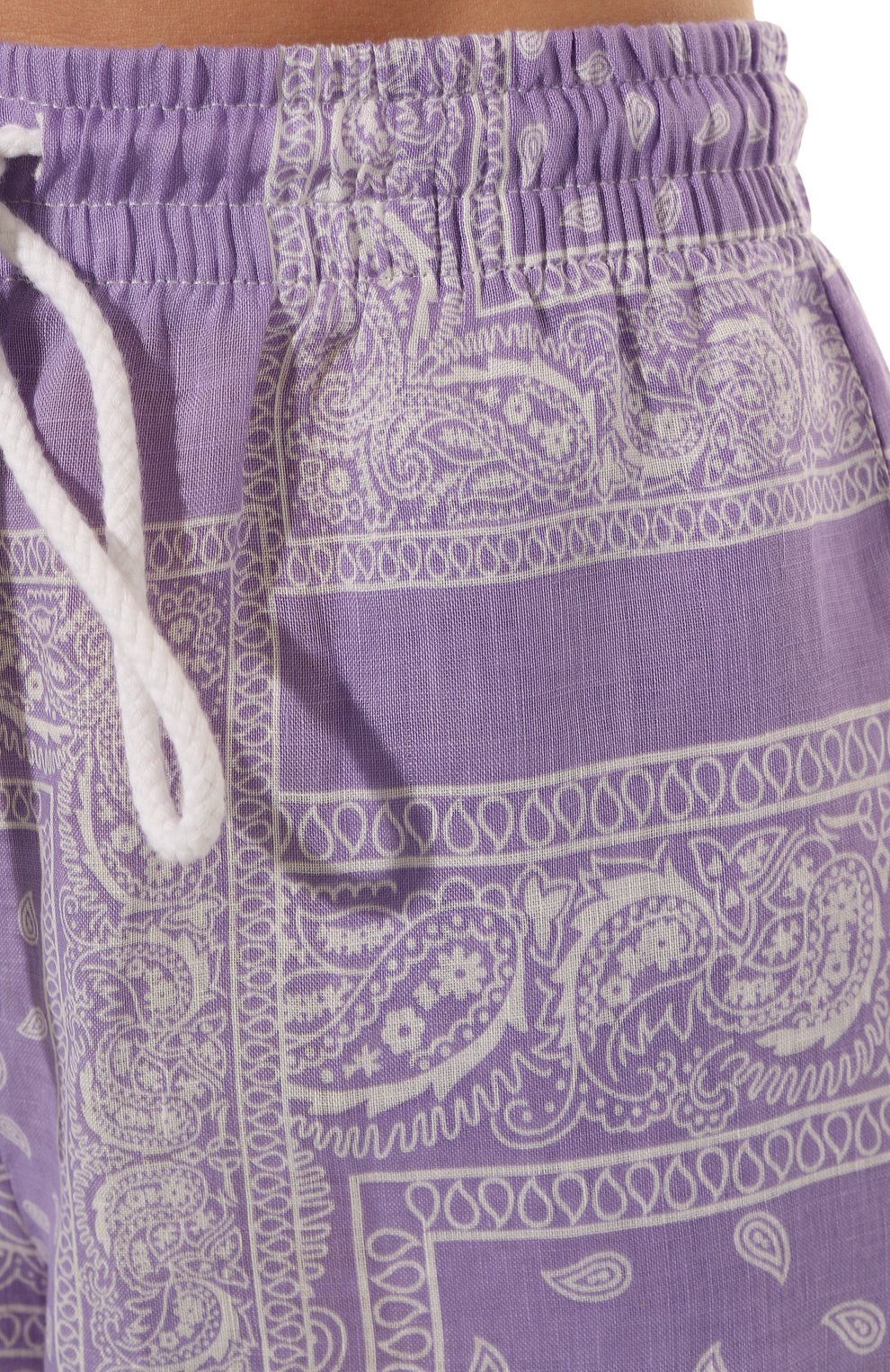 Женские льняные шорты DESTIN сиреневого цвета, арт. J0SSTEXCRBA J0SS LIN | Фото 5 (Женское Кросс-КТ: Шорты-одежда; Материал внешний: Лен; Стили: Кэжуэл)