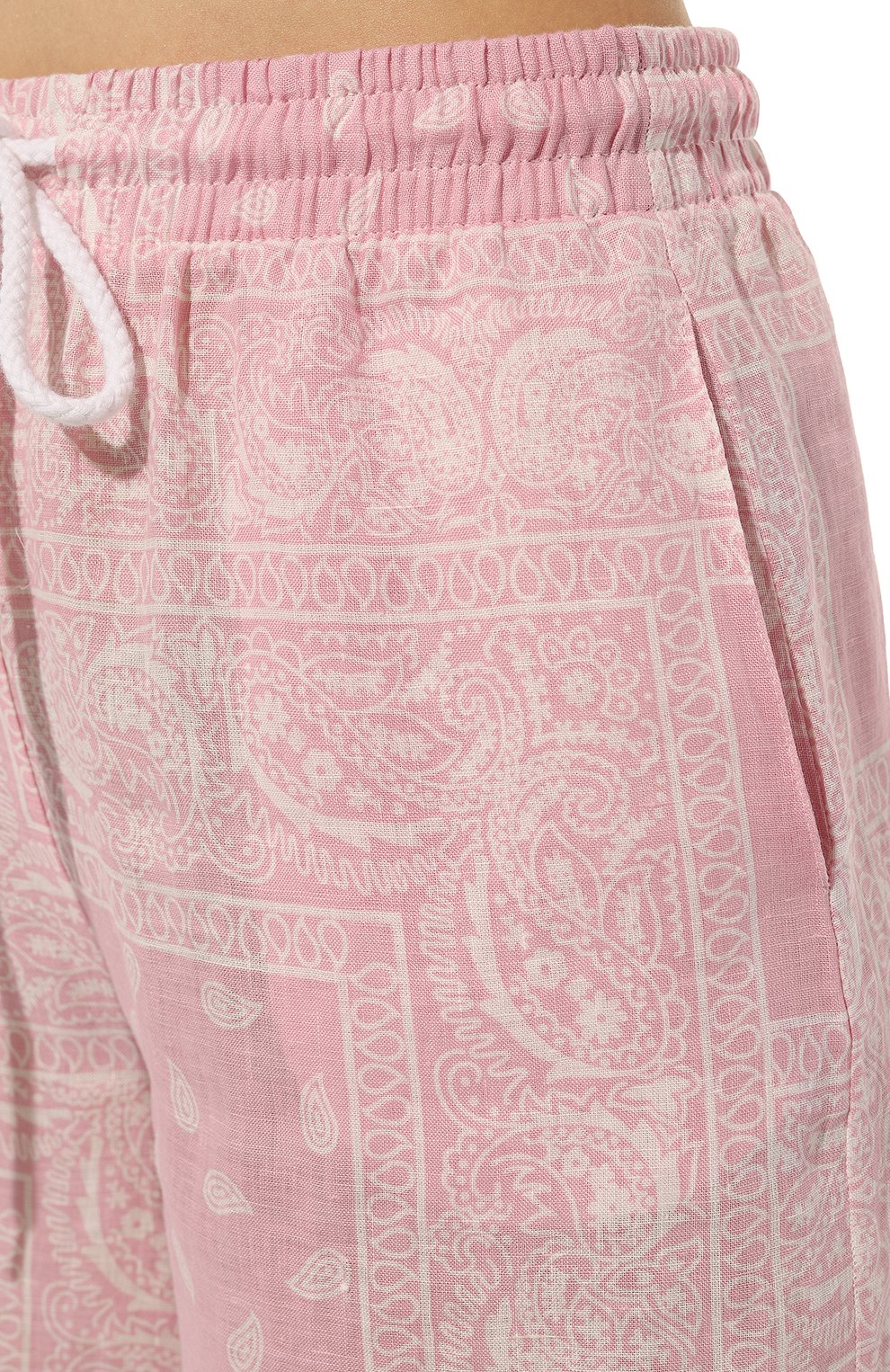 Женские льняные шорты DESTIN светло-розового цвета, арт. J0SSTEXCRBA J0SS LIN | Фото 5 (Женское Кросс-КТ: Шорты-одежда; Материал внешний: Лен; Стили: Кэжуэл)