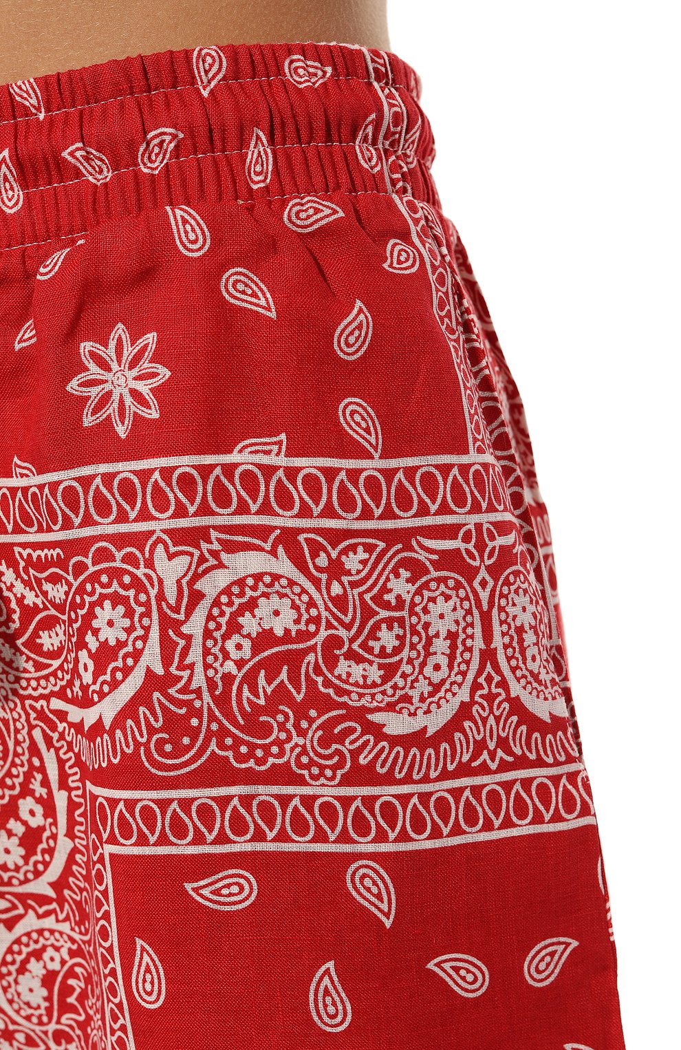 Женские льняные шорты DESTIN красного цвета, арт. J0SSTEXCRBA J0SS LIN | Фото 5 (Женское Кросс-КТ: Шорты-одежда; Материал внешний: Лен; Стили: Кэжуэл)