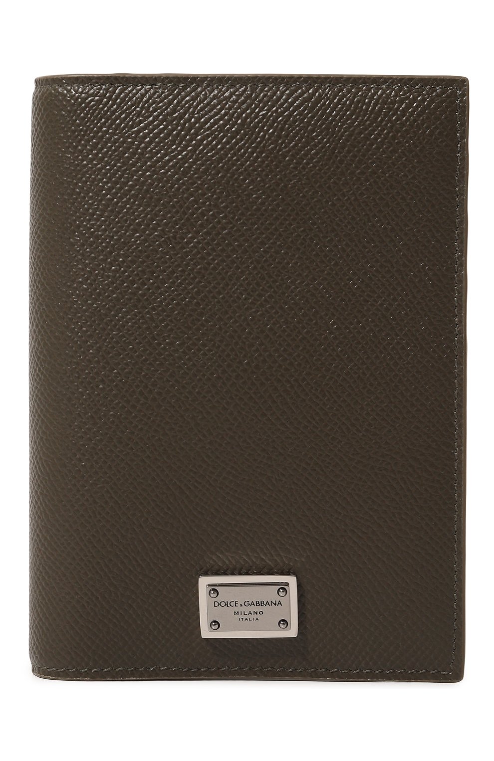 Мужской кожаная обложка для паспорта DOLCE & GABBANA хаки цвета, арт. BP2215/AG219 | Фото 1 (Материал: Натуральная кожа; Кросс-КТ: обложки и футляры)