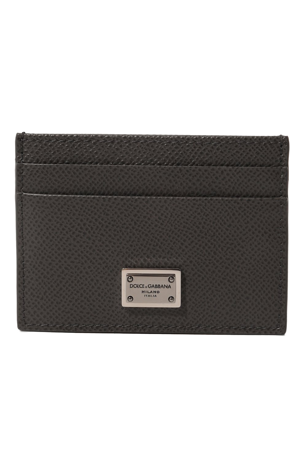 Мужской кожаный футляр для кредитных карт DOLCE & GABBANA серого цвета, арт. BP0330/AG219 | Фото 1 (Материал: Натуральная кожа)