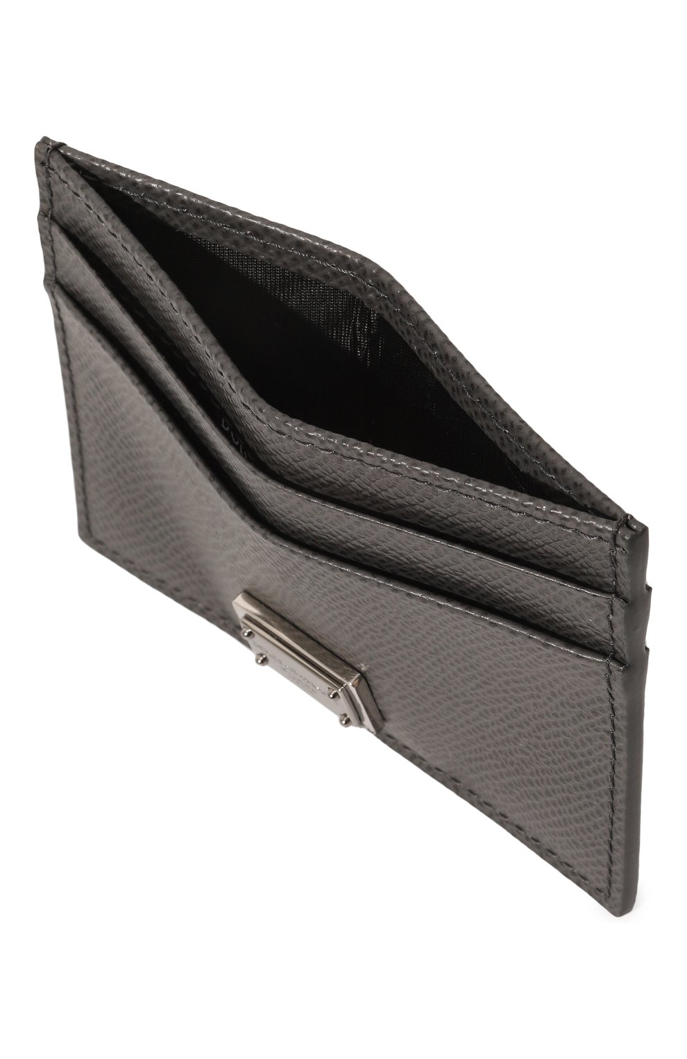 Мужской кожаный футляр для кредитных карт DOLCE & GABBANA серого цвета, арт. BP0330/AG219 | Фото 3 (Материал: Натуральная кожа)