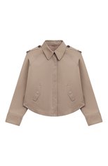 Детская хлопковая куртка BRUNELLO CUCINELLI бежевого цвета, арт. BH5830470B | Фото 1 (Рукава: Длинные; Материал внешний: Хлопок; Материал подклада: Синтетический материал)