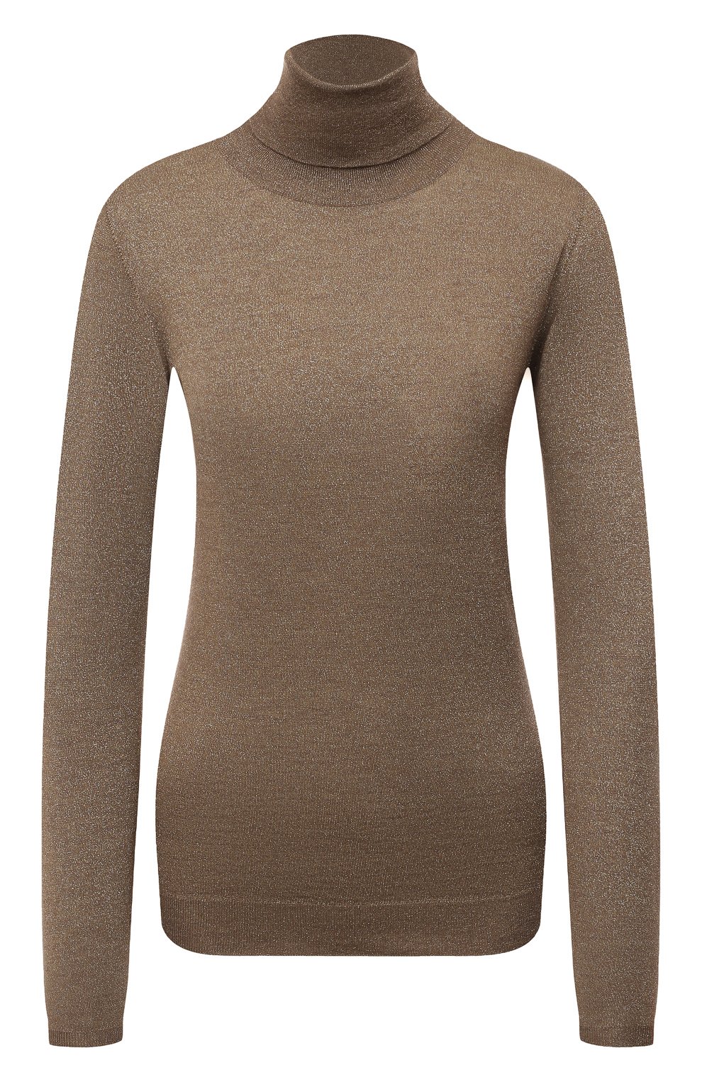Женская коричневая водолазка из кашемира и шелка BRUNELLO CUCINELLI ...