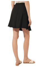 Женская юбка из вискозы и льна BRUNELLO CUCINELLI черного цвета, арт. MH579B1075 | Фото 4 (Женское Кросс-КТ: Юбка-одежда; Материал внешний: Вискоза; Стили: Кэжуэл)
