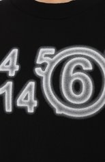 Женский хлопковый свитшот MM6 черного цвета, арт. S52GU0196/S25537 | Фото 5 (Рукава: Длинные; Длина (для топов): Удлиненные; Материал внешний: Хлопок; Стили: Минимализм; Женское Кросс-КТ: Свитшот-одежда)
