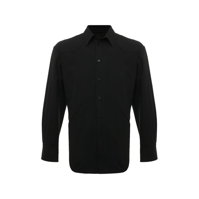 Шерстяная рубашка MSGM черного цвета