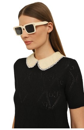 Женские солнцезащитные очки GAST кремвого цвета, арт. L00T EGGSHELL | Фото 2 (Тип очков: С/з; Оптика Гендер: оптика-женское; Очки форма: Квадратные)