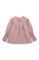 Детское блуза C`ERA UNA VOLTA розового цвета, арт. S23SI02204 | Фото 2 (Рукава: Длинные; Материал внешний: Растительное волокно)